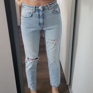 Zara Light Blue Straight Leg Jeans